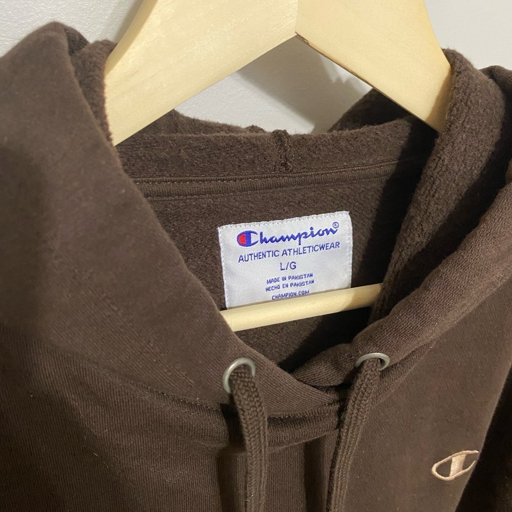 Champion Dark Brown Women's Cropped Hoodie - Picture 3 of 5